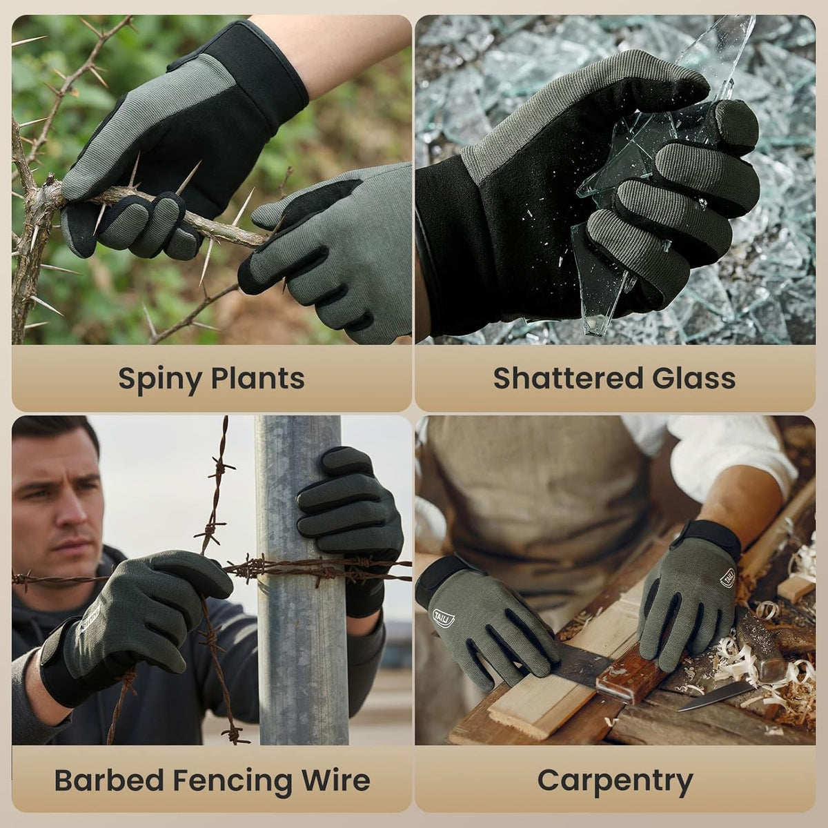 Level 5 Puncture Resistant Work Gloves, Level 2 Needle Resistant, L | Weightless Comfort, Breathable, Touchscreen, Grip Enhanced, Innovative Safety Gloves for Gardening, Carving, Fishing