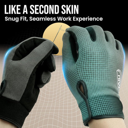 Level 5 Puncture Resistant Work Gloves, Level 2 Needle Resistant, L | Weightless Comfort, Breathable, Touchscreen, Grip Enhanced, Innovative Safety Gloves for Gardening, Carving, Fishing