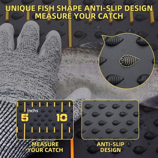 7 Pcs Fish Fillet Knife Set Fishing Cleaning Kit with 7" Stainless Steel Fillet Knife Non-slip Silicone Fish Mat Digital Scale Sharpener Scaler Cut Resistant Gloves Carrying Bag(Orange)