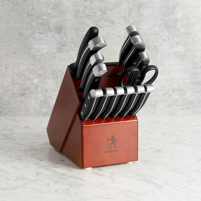 Premium Quality 15-Piece Knife Set with Block, Razor-Sharp, German Engineered Knife Informed by over 100 Years of Masterful Knife Making, Lightweight and Strong, Dark Brown