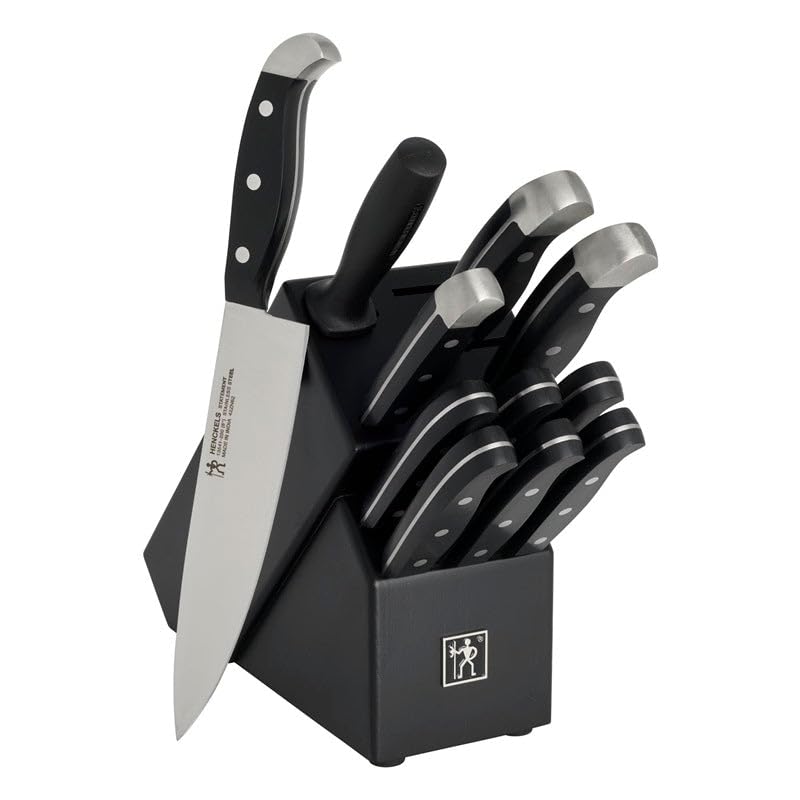 Premium Quality 15-Piece Knife Set with Block, Razor-Sharp, German Engineered Knife Informed by over 100 Years of Masterful Knife Making, Lightweight and Strong, Dark Brown