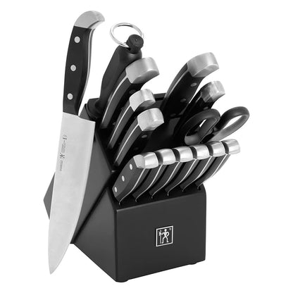 Premium Quality 15-Piece Knife Set with Block, Razor-Sharp, German Engineered Knife Informed by over 100 Years of Masterful Knife Making, Lightweight and Strong, Dark Brown