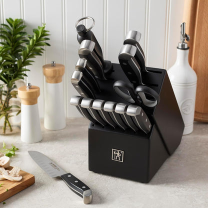 Premium Quality 15-Piece Knife Set with Block, Razor-Sharp, German Engineered Knife Informed by over 100 Years of Masterful Knife Making, Lightweight and Strong, Dark Brown