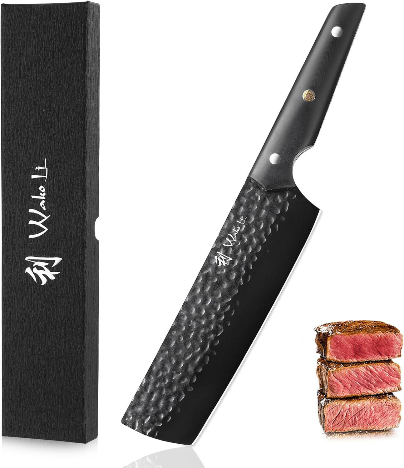 Yugen Nakiri Knife – 7.1-Inch Professional Japanese Vegetable Knife | 5Cr15MoV Stainless Steel Blade with Black Titanium Coating | Ergonomic G10 Handle | Premium Kitchen Knife in Gift Box