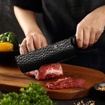 Yugen Nakiri Knife – 7.1-Inch Professional Japanese Vegetable Knife | 5Cr15MoV Stainless Steel Blade with Black Titanium Coating | Ergonomic G10 Handle | Premium Kitchen Knife in Gift Box
