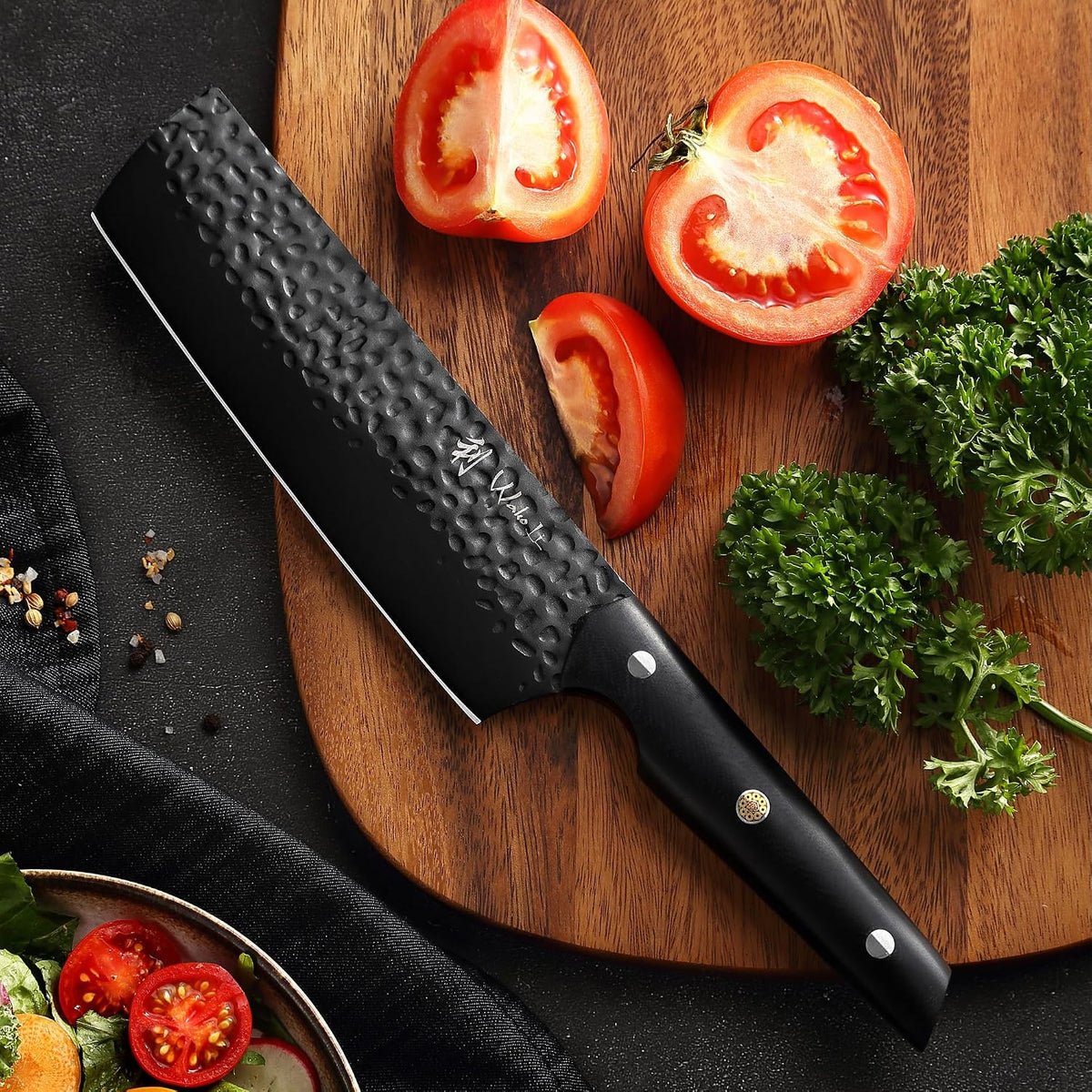 Yugen Nakiri Knife – 7.1-Inch Professional Japanese Vegetable Knife | 5Cr15MoV Stainless Steel Blade with Black Titanium Coating | Ergonomic G10 Handle | Premium Kitchen Knife in Gift Box