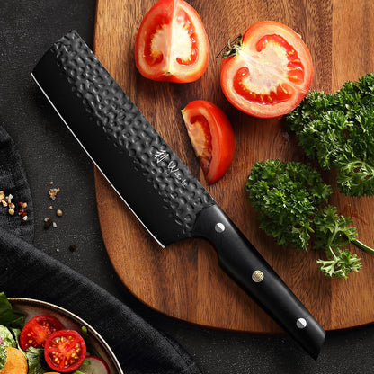Yugen Nakiri Knife – 7.1-Inch Professional Japanese Vegetable Knife | 5Cr15MoV Stainless Steel Blade with Black Titanium Coating | Ergonomic G10 Handle | Premium Kitchen Knife in Gift Box
