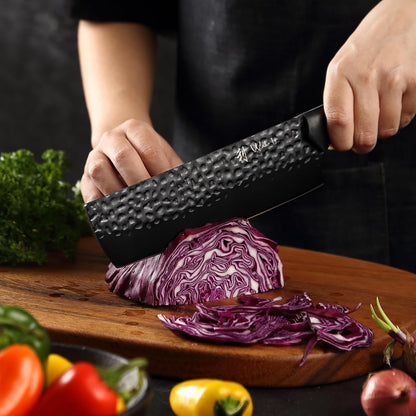 Yugen Nakiri Knife – 7.1-Inch Professional Japanese Vegetable Knife | 5Cr15MoV Stainless Steel Blade with Black Titanium Coating | Ergonomic G10 Handle | Premium Kitchen Knife in Gift Box