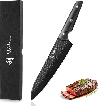Yugen Nakiri Knife – 7.1-Inch Professional Japanese Vegetable Knife | 5Cr15MoV Stainless Steel Blade with Black Titanium Coating | Ergonomic G10 Handle | Premium Kitchen Knife in Gift Box