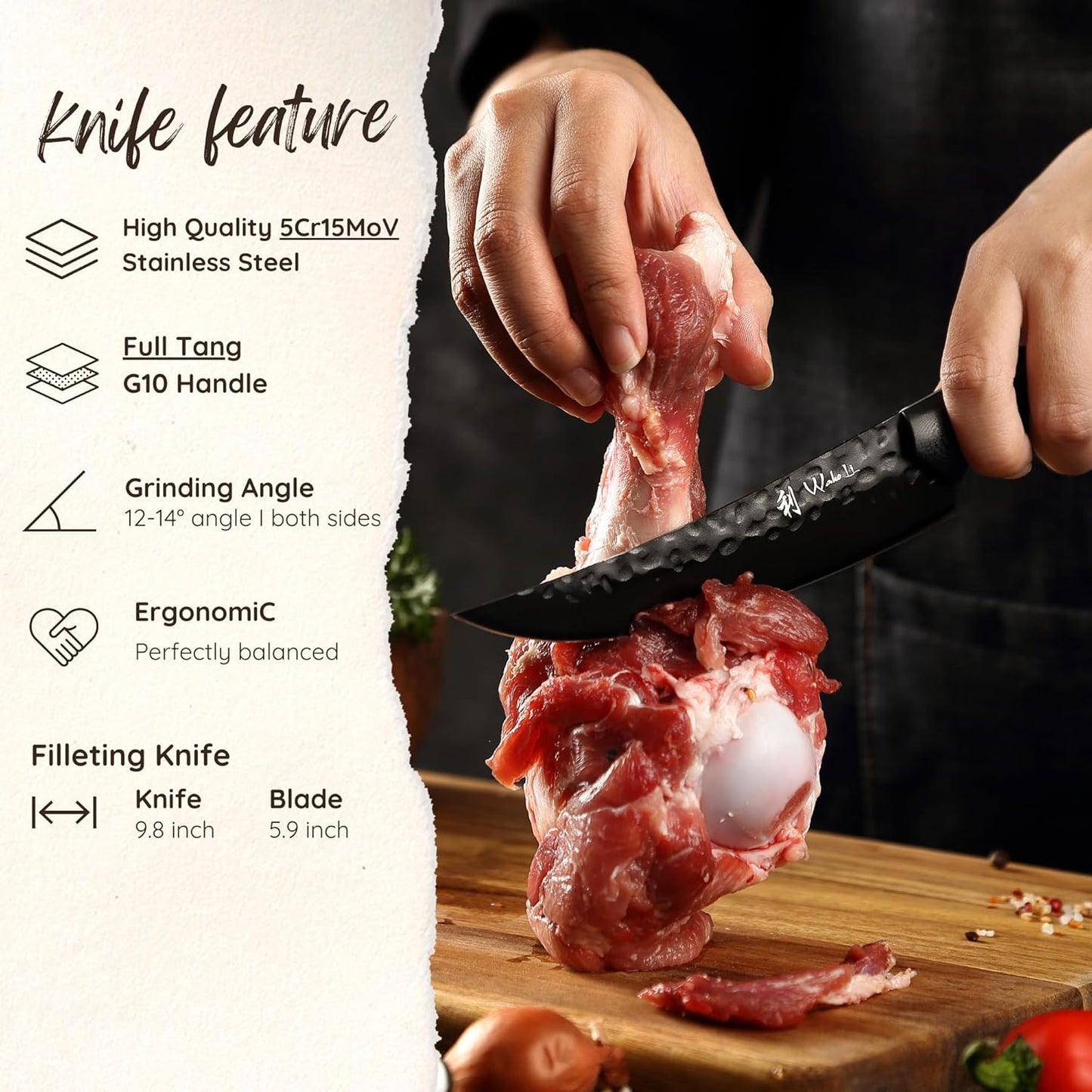 Yugen Nakiri Knife – 7.1-Inch Professional Japanese Vegetable Knife | 5Cr15MoV Stainless Steel Blade with Black Titanium Coating | Ergonomic G10 Handle | Premium Kitchen Knife in Gift Box