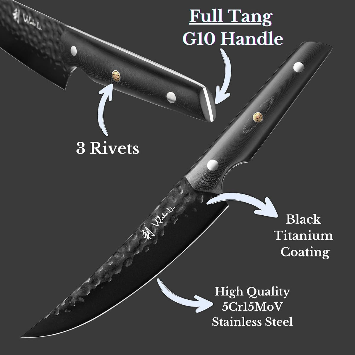 Yugen Nakiri Knife – 7.1-Inch Professional Japanese Vegetable Knife | 5Cr15MoV Stainless Steel Blade with Black Titanium Coating | Ergonomic G10 Handle | Premium Kitchen Knife in Gift Box