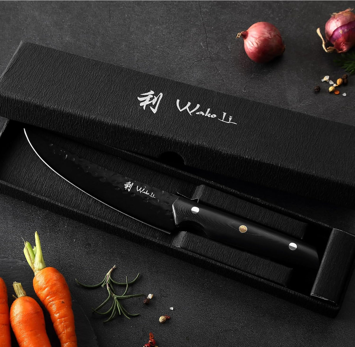 Yugen Nakiri Knife – 7.1-Inch Professional Japanese Vegetable Knife | 5Cr15MoV Stainless Steel Blade with Black Titanium Coating | Ergonomic G10 Handle | Premium Kitchen Knife in Gift Box