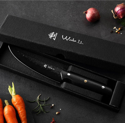 Yugen Nakiri Knife – 7.1-Inch Professional Japanese Vegetable Knife | 5Cr15MoV Stainless Steel Blade with Black Titanium Coating | Ergonomic G10 Handle | Premium Kitchen Knife in Gift Box