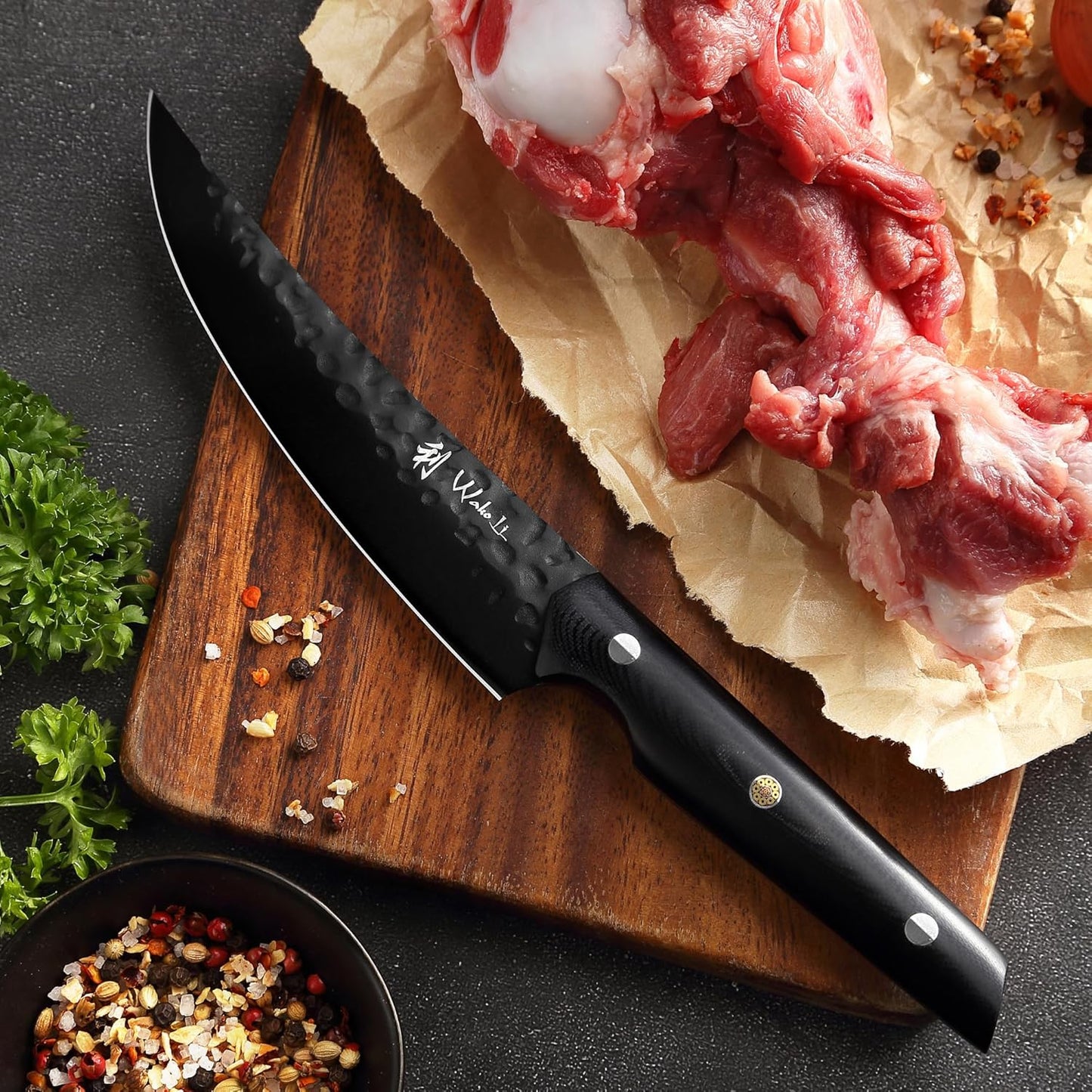 Yugen Nakiri Knife – 7.1-Inch Professional Japanese Vegetable Knife | 5Cr15MoV Stainless Steel Blade with Black Titanium Coating | Ergonomic G10 Handle | Premium Kitchen Knife in Gift Box