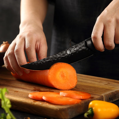 Yugen Nakiri Knife – 7.1-Inch Professional Japanese Vegetable Knife | 5Cr15MoV Stainless Steel Blade with Black Titanium Coating | Ergonomic G10 Handle | Premium Kitchen Knife in Gift Box