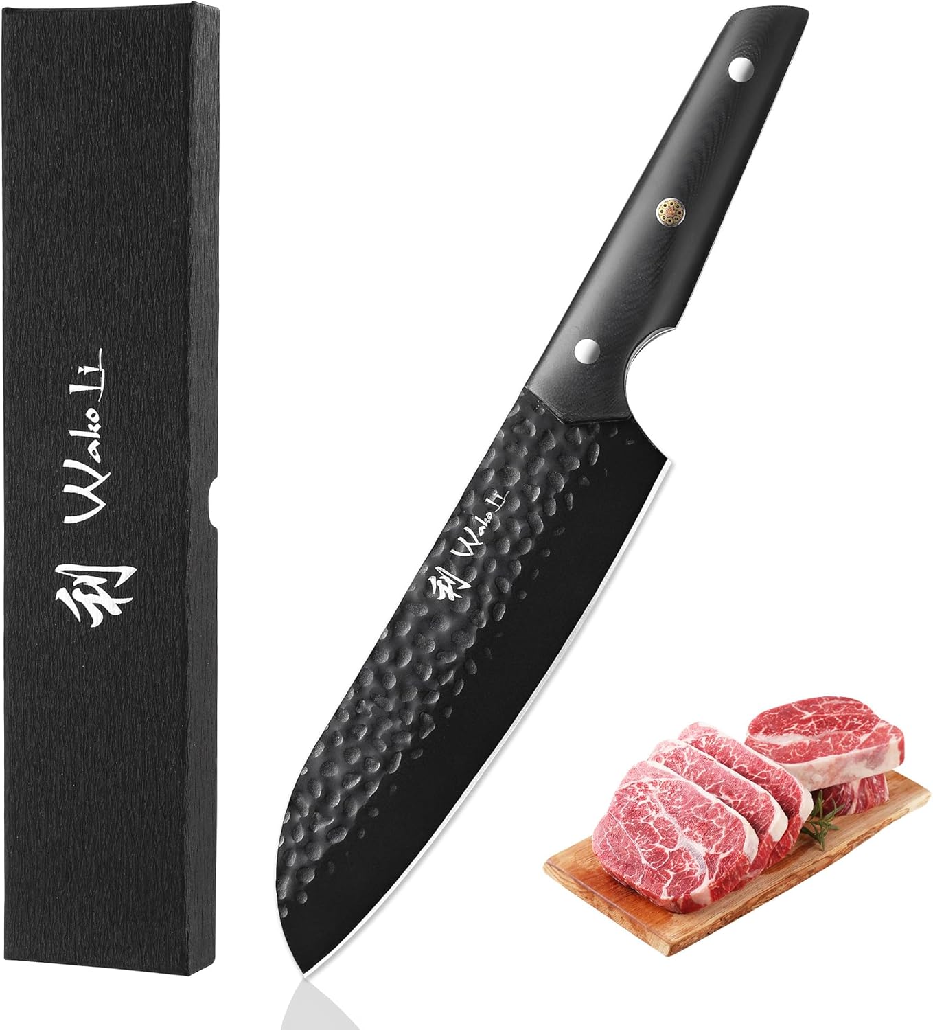 Yugen Nakiri Knife – 7.1-Inch Professional Japanese Vegetable Knife | 5Cr15MoV Stainless Steel Blade with Black Titanium Coating | Ergonomic G10 Handle | Premium Kitchen Knife in Gift Box