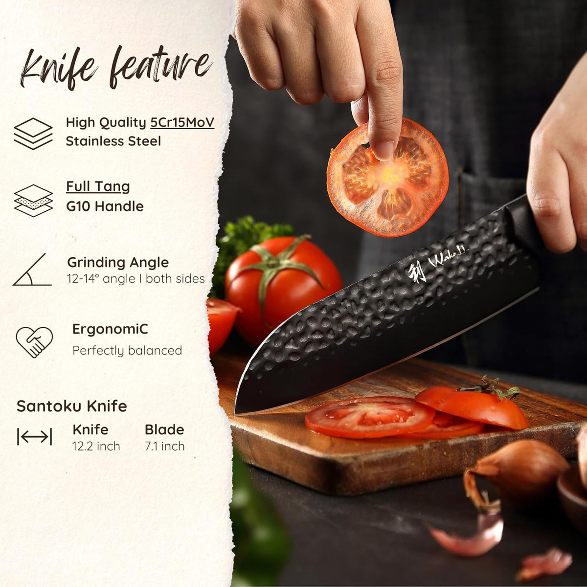 Yugen Nakiri Knife – 7.1-Inch Professional Japanese Vegetable Knife | 5Cr15MoV Stainless Steel Blade with Black Titanium Coating | Ergonomic G10 Handle | Premium Kitchen Knife in Gift Box