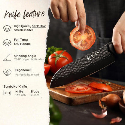 Yugen Nakiri Knife – 7.1-Inch Professional Japanese Vegetable Knife | 5Cr15MoV Stainless Steel Blade with Black Titanium Coating | Ergonomic G10 Handle | Premium Kitchen Knife in Gift Box