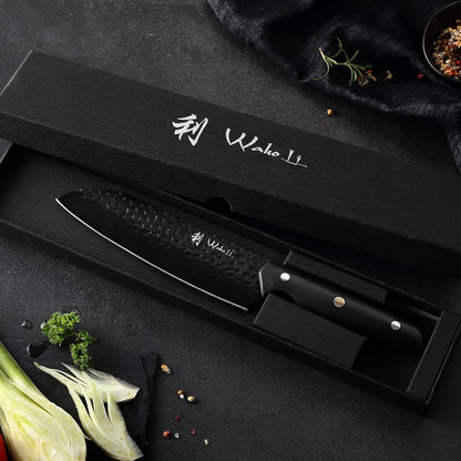 Yugen Nakiri Knife – 7.1-Inch Professional Japanese Vegetable Knife | 5Cr15MoV Stainless Steel Blade with Black Titanium Coating | Ergonomic G10 Handle | Premium Kitchen Knife in Gift Box
