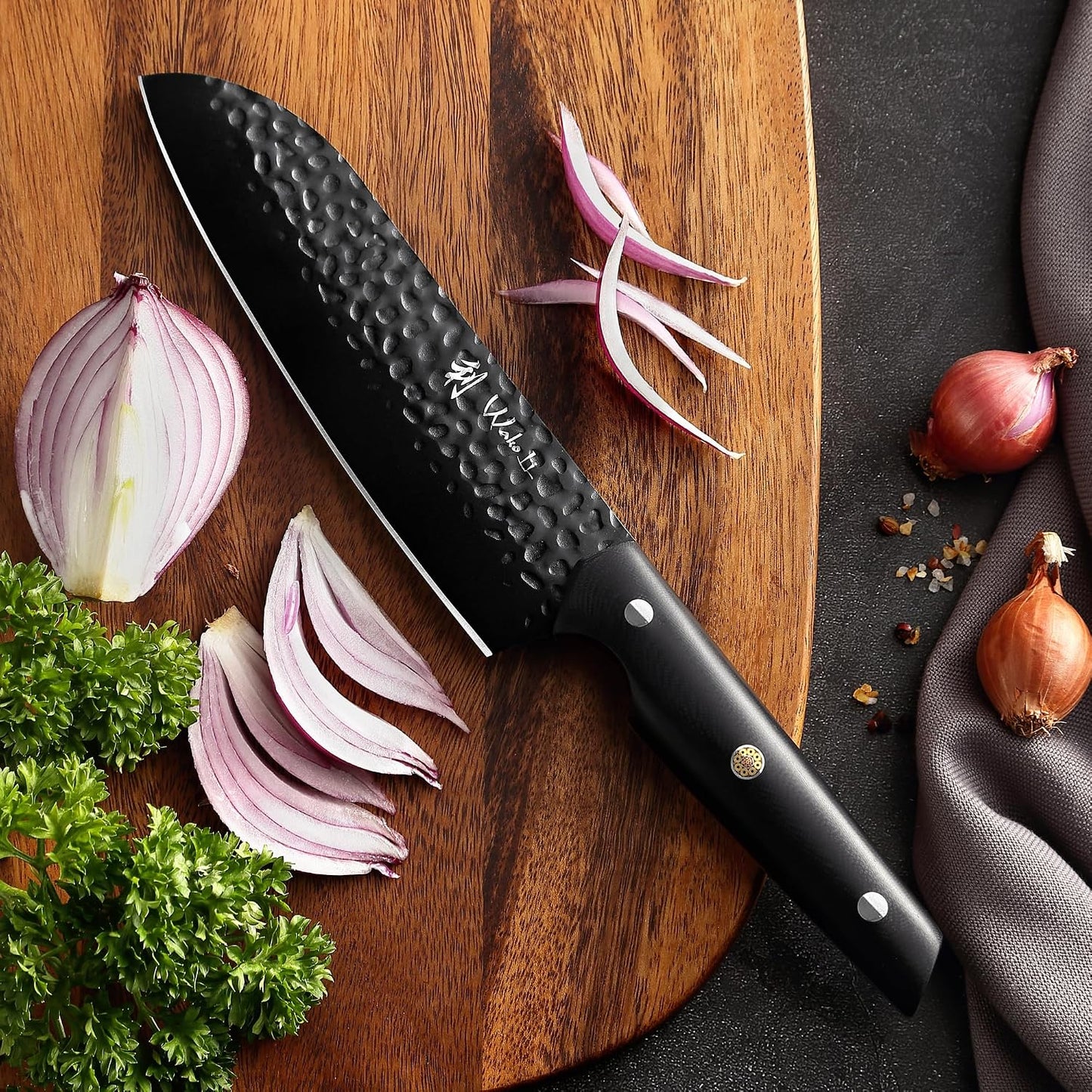 Yugen Nakiri Knife – 7.1-Inch Professional Japanese Vegetable Knife | 5Cr15MoV Stainless Steel Blade with Black Titanium Coating | Ergonomic G10 Handle | Premium Kitchen Knife in Gift Box