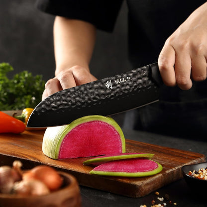 Yugen Nakiri Knife – 7.1-Inch Professional Japanese Vegetable Knife | 5Cr15MoV Stainless Steel Blade with Black Titanium Coating | Ergonomic G10 Handle | Premium Kitchen Knife in Gift Box