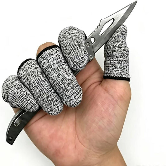 12 PCS Cut Resistant Finger Cots Protector Finger Sleeve Protectors Reusable Finger Guards Finger Covers Protection Cots for Kitchen,Work, Sculpture, Anti-Slip, Reusable,Gloves Life Extender
