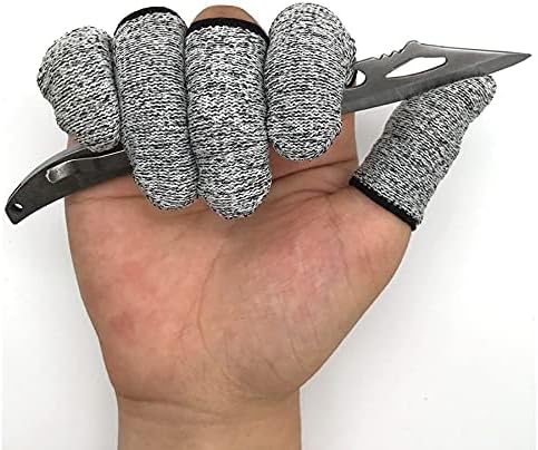 12 PCS Cut Resistant Finger Cots Protector Finger Sleeve Protectors Reusable Finger Guards Finger Covers Protection Cots for Kitchen,Work, Sculpture, Anti-Slip, Reusable,Gloves Life Extender
