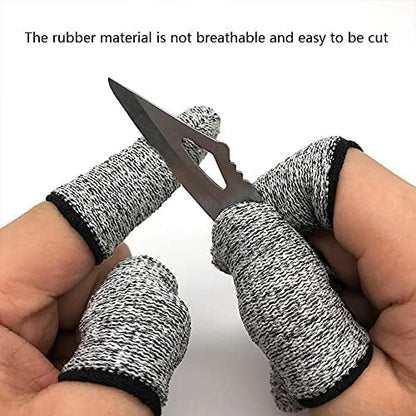 12 PCS Cut Resistant Finger Cots Protector Finger Sleeve Protectors Reusable Finger Guards Finger Covers Protection Cots for Kitchen,Work, Sculpture, Anti-Slip, Reusable,Gloves Life Extender