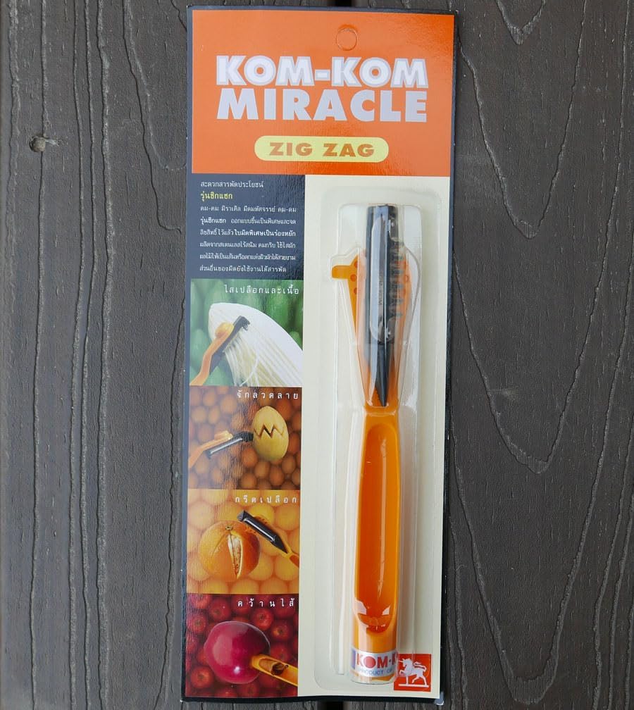 Miracle Zig Zag (Julienne Blade) Thai Multi Purpose Knife, Orange, 9.5 IN
