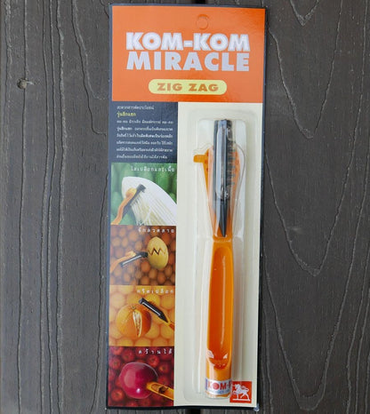 Miracle Zig Zag (Julienne Blade) Thai Multi Purpose Knife, Orange, 9.5 IN