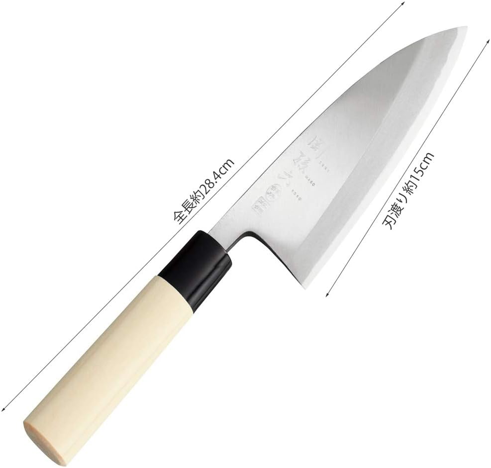 AK5202 Deba Knife Seki Magoroku Ginju, Genuine Steel, 5.9 inches (150 mm), Made in Japan