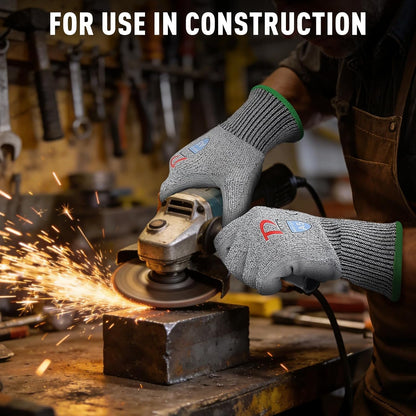 ANSI A5 Cut Resistant Glove, 12 pairs, Cut Proof Gloves with PU Coating and steel reinforcement, Touch-Screen Compatible, Used for Metal Fabrication, Mechanic, Gardening, Thin & Lightweight, XX-Large