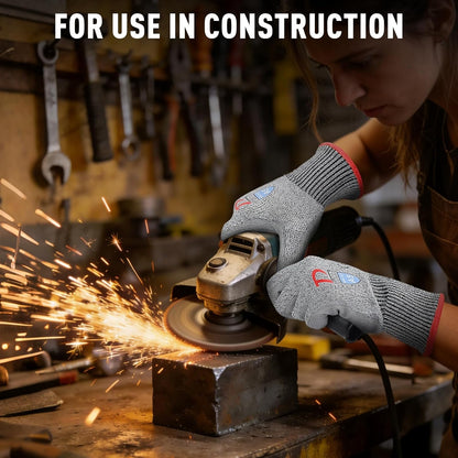 ANSI A5 Cut Resistant Glove, 12 pairs, Cut Proof Gloves with PU Coating and steel reinforcement, Touch-Screen Compatible, Used for Metal Fabrication, Mechanic, Gardening, Thin & Lightweight, XX-Large