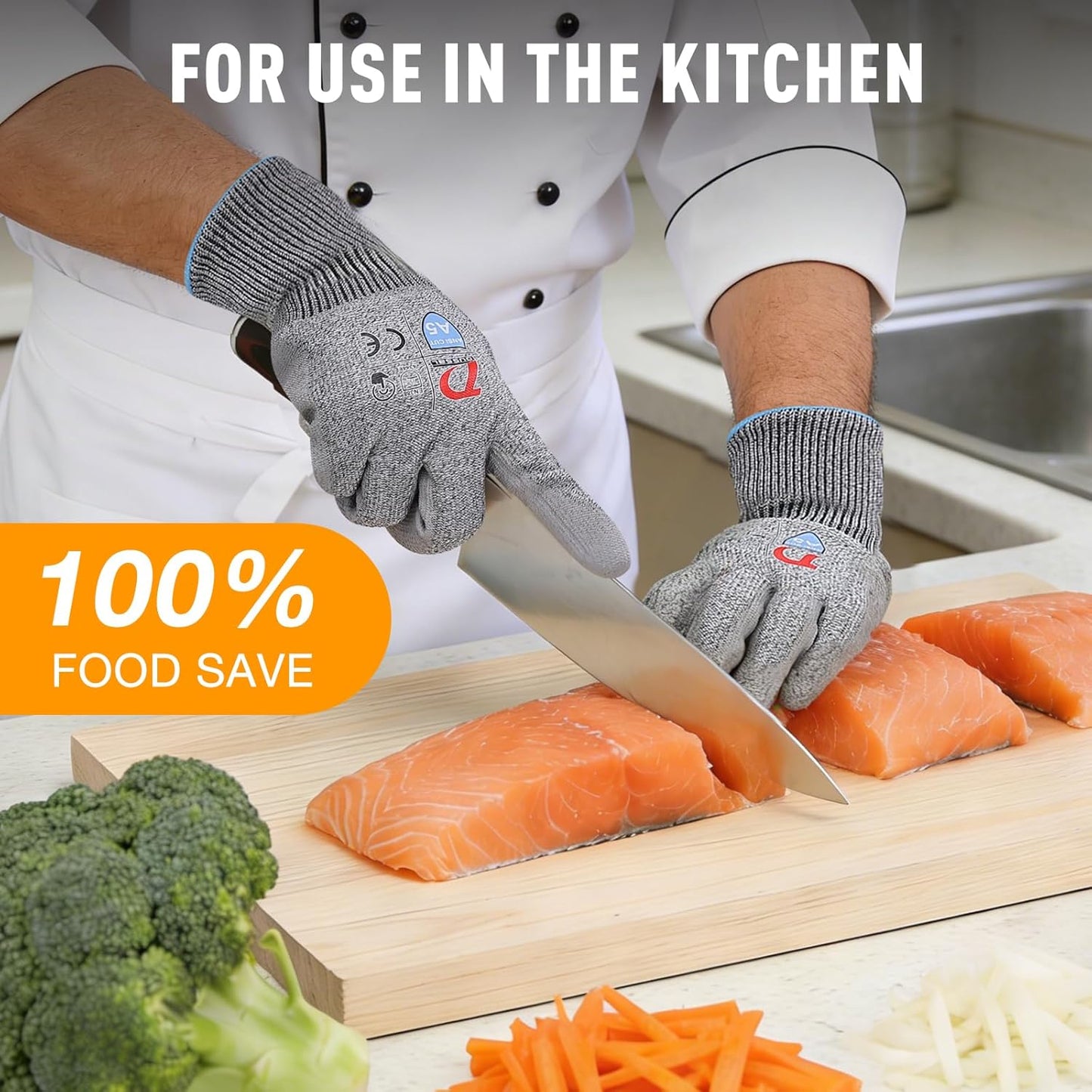 ANSI A5 Cut Resistant Glove, 12 pairs, Cut Proof Gloves with PU Coating and steel reinforcement, Touch-Screen Compatible, Used for Metal Fabrication, Mechanic, Gardening, Thin & Lightweight, XX-Large