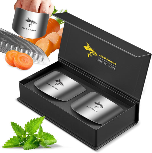2pcs Chef Finger Guards for Cutting aid | Stainless Steel Protectors for Cutting, Avoid Hurting, Slicing and Chopping Kitchen Tools