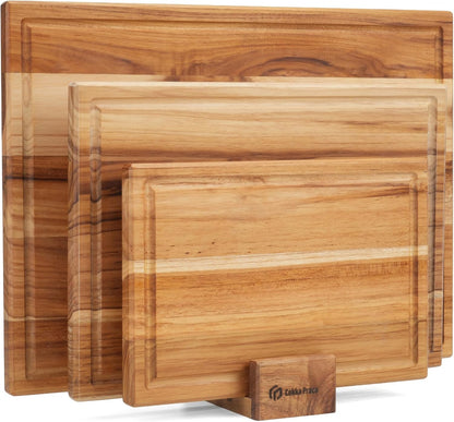 Maple Cutting Board | Hard Wood Cutting Board for Kitchen | Wooden Serving Board with Holder | Made of Maple/Black Walnut/Rosewood | Striking Visual Wood Grain | Gift for Dad, Mom, Grandpa