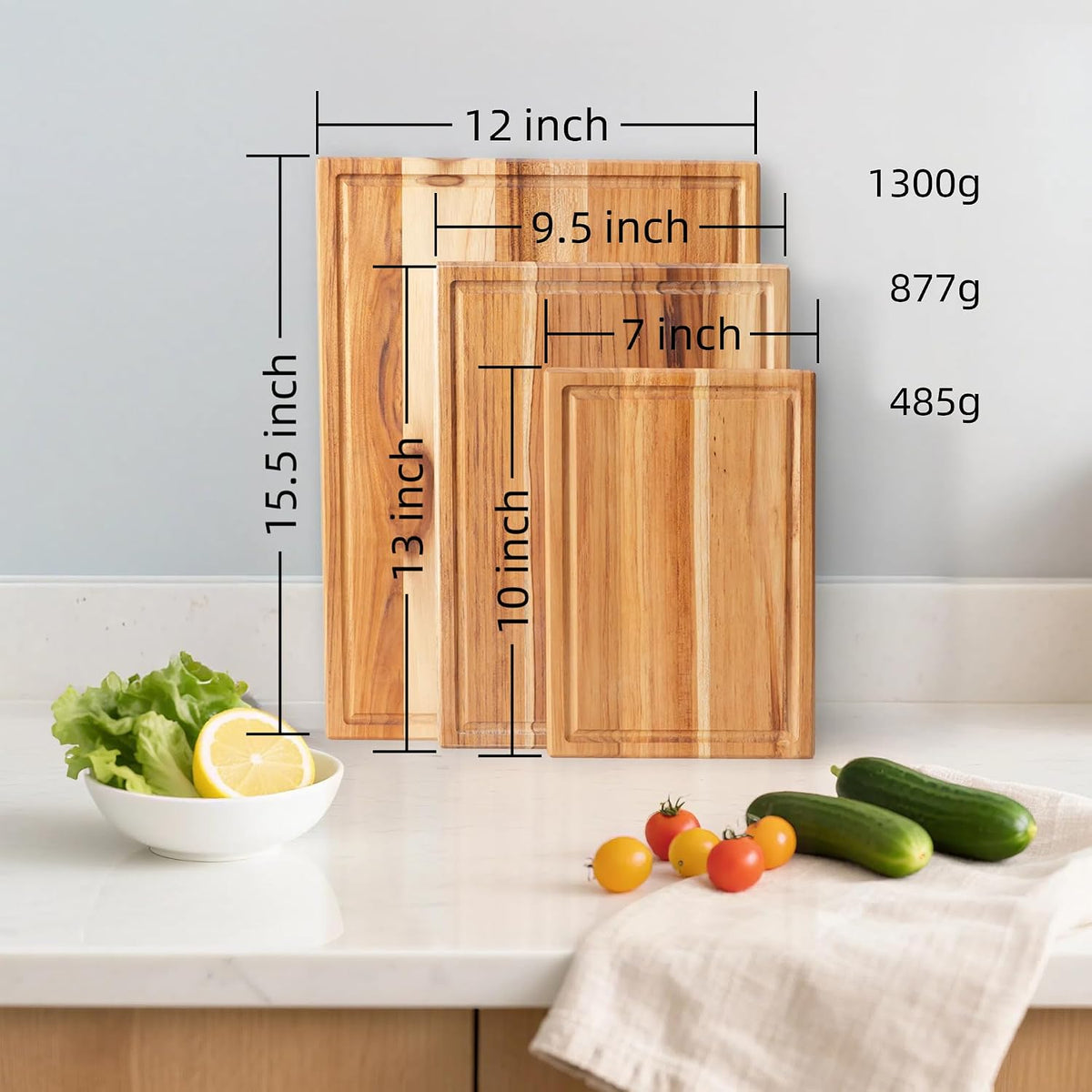 Maple Cutting Board | Hard Wood Cutting Board for Kitchen | Wooden Serving Board with Holder | Made of Maple/Black Walnut/Rosewood | Striking Visual Wood Grain | Gift for Dad, Mom, Grandpa