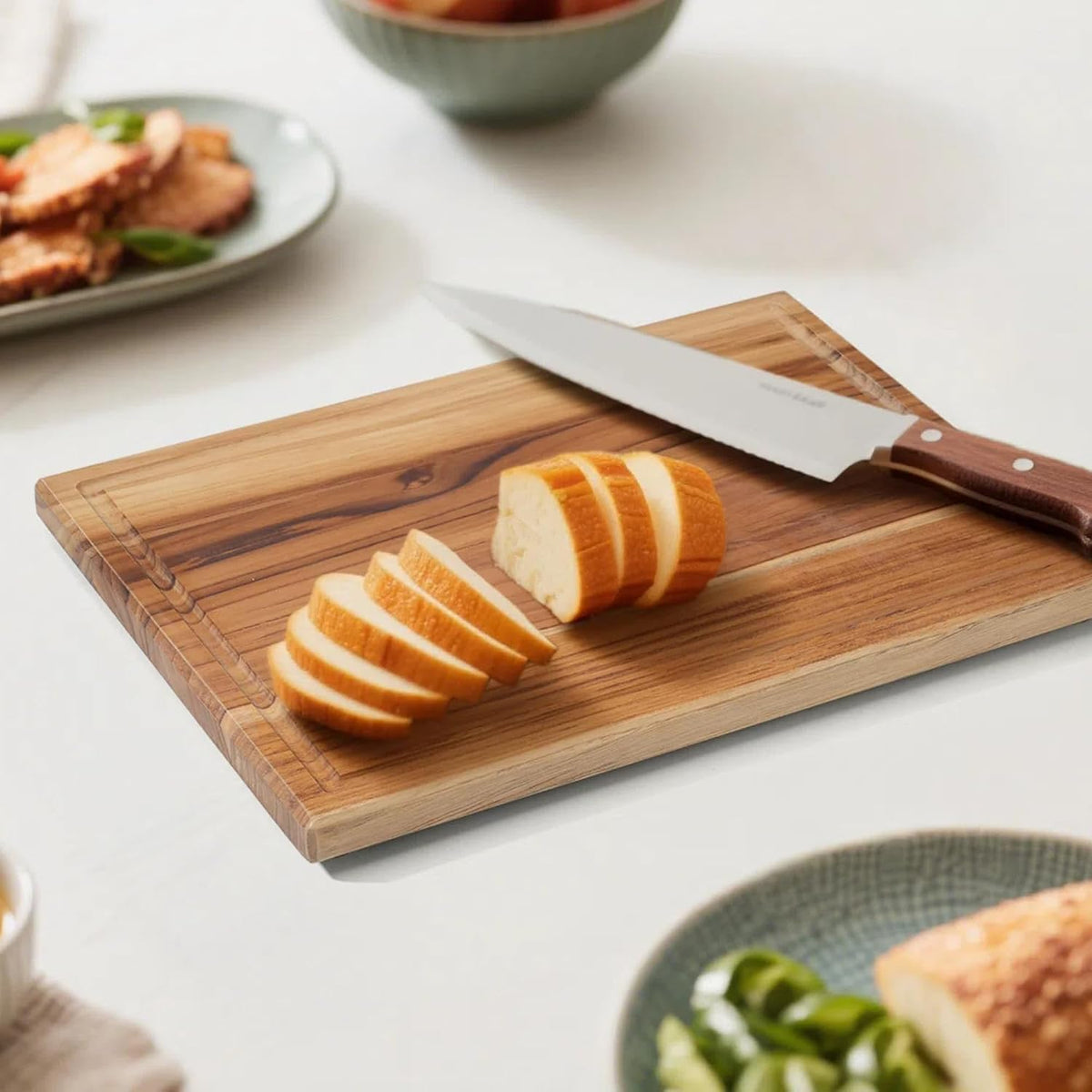 Maple Cutting Board | Hard Wood Cutting Board for Kitchen | Wooden Serving Board with Holder | Made of Maple/Black Walnut/Rosewood | Striking Visual Wood Grain | Gift for Dad, Mom, Grandpa