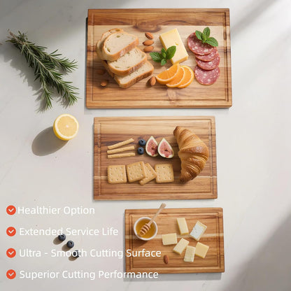 Maple Cutting Board | Hard Wood Cutting Board for Kitchen | Wooden Serving Board with Holder | Made of Maple/Black Walnut/Rosewood | Striking Visual Wood Grain | Gift for Dad, Mom, Grandpa