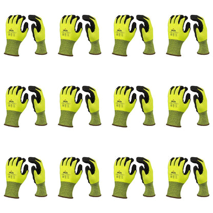 Safety Work Protective Gloves – Mens Work Gloves with ANSI Cut Level A5 Protection, Touchscreen Compatible, OSHA and ANSI Compliant (Medium, 12 Pair)