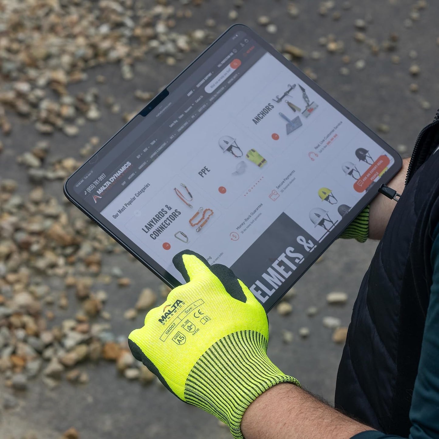 Safety Work Protective Gloves – Mens Work Gloves with ANSI Cut Level A5 Protection, Touchscreen Compatible, OSHA and ANSI Compliant (Medium, 12 Pair)