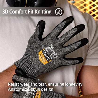 Level A8 Steel Cut Resistant Gloves Cru953, 3D-Comfort Stretchy Fit, Power Grip, Thin, Touch-Screen Compatible, Durable, Machine Washable; Steel Blue M 1 Pair