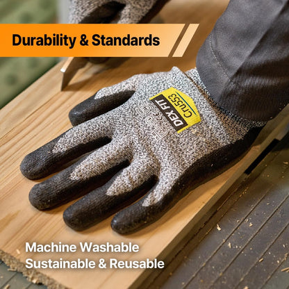 Level A8 Steel Cut Resistant Gloves Cru953, 3D-Comfort Stretchy Fit, Power Grip, Thin, Touch-Screen Compatible, Durable, Machine Washable; Steel Blue M 1 Pair