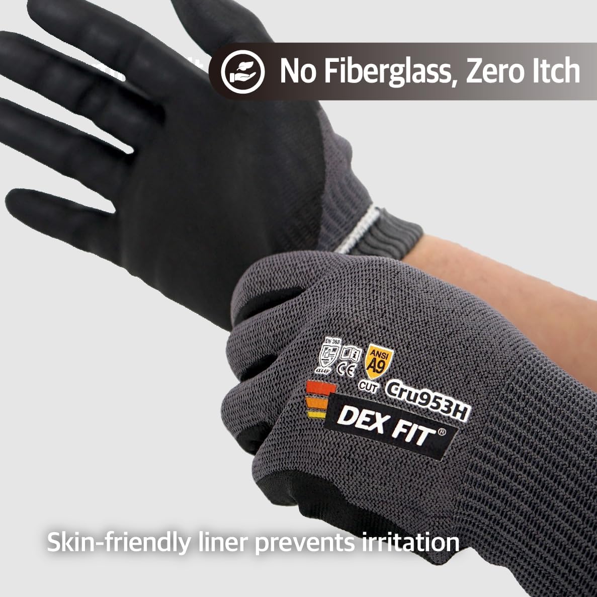 Level A8 Steel Cut Resistant Gloves Cru953, 3D-Comfort Stretchy Fit, Power Grip, Thin, Touch-Screen Compatible, Durable, Machine Washable; Steel Blue M 1 Pair