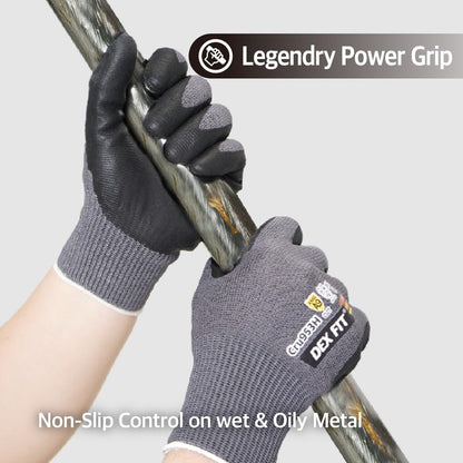 Level A8 Steel Cut Resistant Gloves Cru953, 3D-Comfort Stretchy Fit, Power Grip, Thin, Touch-Screen Compatible, Durable, Machine Washable; Steel Blue M 1 Pair