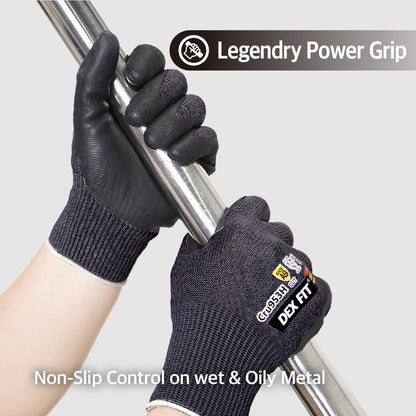 Level A8 Steel Cut Resistant Gloves Cru953, 3D-Comfort Stretchy Fit, Power Grip, Thin, Touch-Screen Compatible, Durable, Machine Washable; Steel Blue M 1 Pair