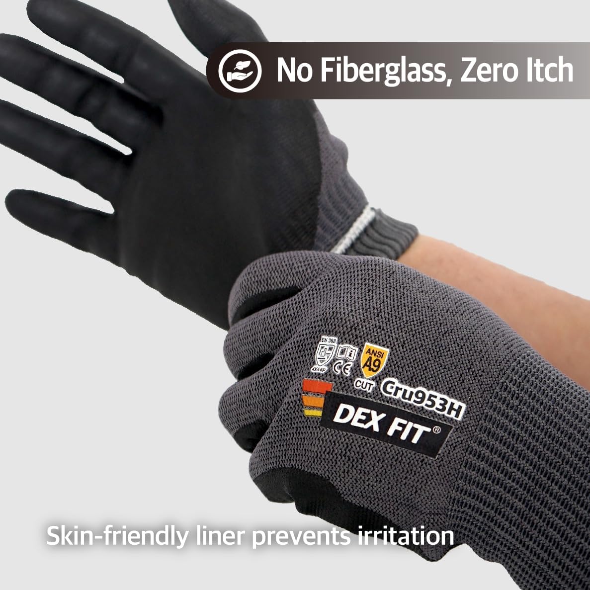 Level A8 Steel Cut Resistant Gloves Cru953, 3D-Comfort Stretchy Fit, Power Grip, Thin, Touch-Screen Compatible, Durable, Machine Washable; Steel Blue M 1 Pair