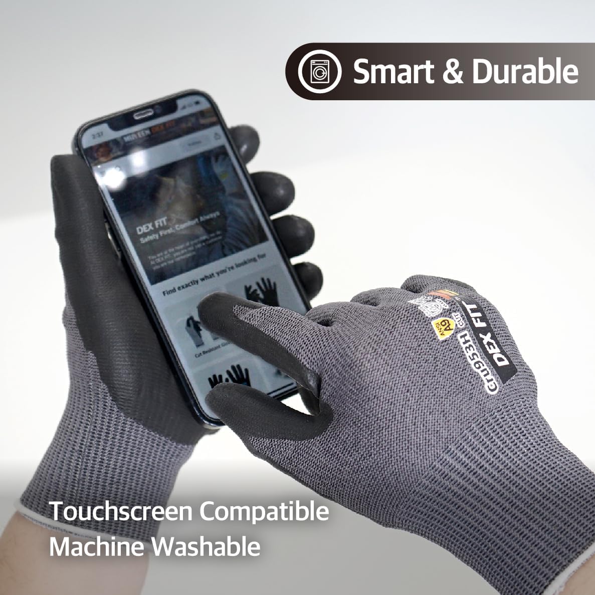 Level A8 Steel Cut Resistant Gloves Cru953, 3D-Comfort Stretchy Fit, Power Grip, Thin, Touch-Screen Compatible, Durable, Machine Washable; Steel Blue M 1 Pair