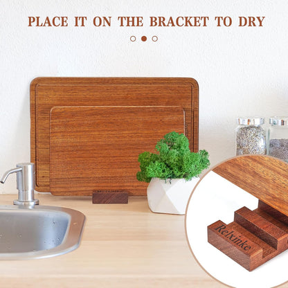 Solid Teak Wood Cutting Board One Piece Non Glued Thick Crack Resistant Wooden Chopping Board with DeepJuice Grooves Built in Handles for Kitchen Meat Vegetables Chese 13 X 8.7 Inch