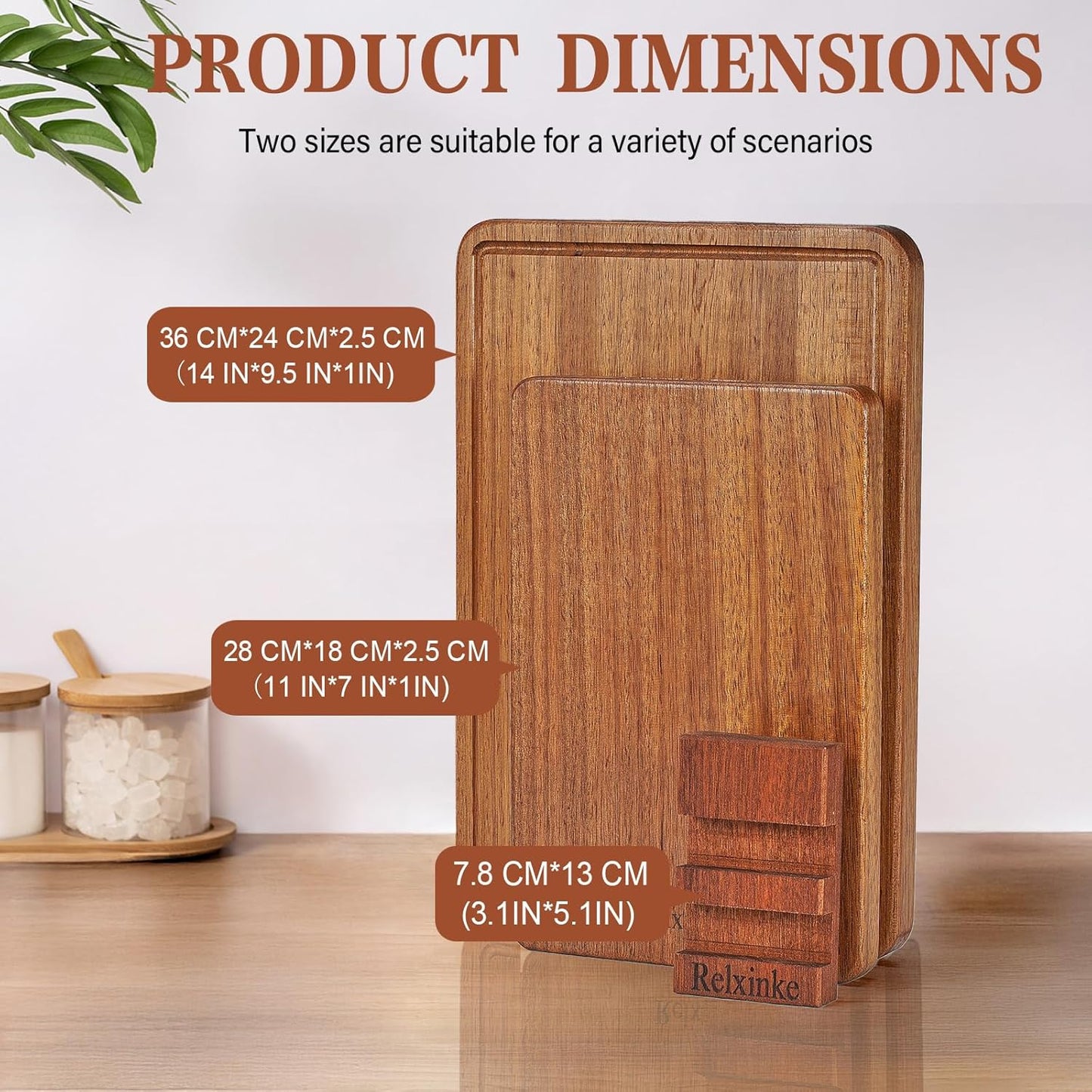 Solid Teak Wood Cutting Board One Piece Non Glued Thick Crack Resistant Wooden Chopping Board with DeepJuice Grooves Built in Handles for Kitchen Meat Vegetables Chese 13 X 8.7 Inch